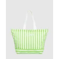 Roxy - Womens Strippy Beach Large Tote Bag - Bags (JADE LIME BASIQUE BICO STRIPE) Womens Strippy Beach Large Tote Bag