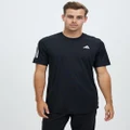 adidas Performance - Club 3 Stripes Tennis T Shirt - Short Sleeve T-Shirts (Black) Club 3-Stripes Tennis T-Shirt
