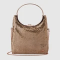 Olga Berg - Gigi Flat Mesh Circular Handle Bag - Clutches (Pink) Gigi Flat Mesh Circular Handle Bag