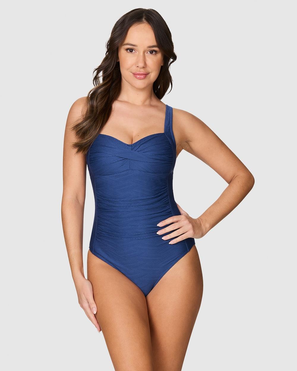 Nip Tuck Swim - Gamma Texture Joanne One Piece Swimsuit - One-Piece / Swimsuit (blue) Gamma Texture Joanne One Piece Swimsuit