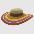 Jacaru - Jacaru 1764 Wide Brim Colour Stripes Hat - Headwear (Pink) Jacaru 1764 Wide Brim Colour Stripes Hat