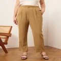 Atmos&Here Curvy - Beckett Straight Leg Pants - Pants (Tan) Beckett Straight Leg Pants