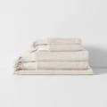 Aura Home - Paros Rib Bath Towel Set - Bathroom (White) Paros Rib Bath Towel Set