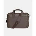 Ben Sherman - Leather Laptop Briefcase - Bags (BROWN) Leather Laptop Briefcase