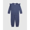 Polo Ralph Lauren - Ruffled French Terry Top & Pants Set ICONIC EXCLUSIVE Babies - Sets (Rustic Navy) Ruffled French Terry Top & Pants Set - ICONIC EXCLUSIVE - Babies