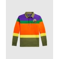 Polo Ralph Lauren - Striped Cotton Jersey Rugby Shirt ICONIC EXCLUSIVE Teens - Shirts & Polos (Purple Rage Multi) Striped Cotton Jersey Rugby Shirt - ICONIC EXCLUSIVE - Teens