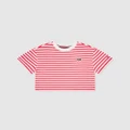 Tommy Hilfiger - Breton Stripe SS Crew Kids - T-Shirts & Singlets (Laser Pink Stripe) Breton Stripe SS Crew - Kids