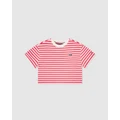 Tommy Hilfiger - Breton Stripe SS Crew Kids - T-Shirts & Singlets (Laser Pink Stripe) Breton Stripe SS Crew - Kids