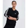 adidas Sportswear - Essentials 3 Stripes Sweatshirt - Sweats (Black & White) Essentials 3-Stripes Sweatshirt