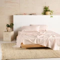 Linen House - Vienna 300TC Cotton Percale Sheet Set - Home (Pink) Vienna 300TC Cotton Percale Sheet Set