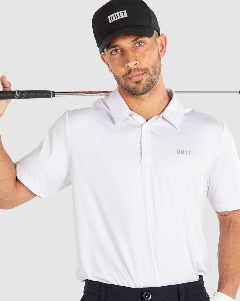 UNIT - UNIT Mens Pro Flex Polo - Shirts & Polos (WHITE) UNIT Mens Pro Flex Polo