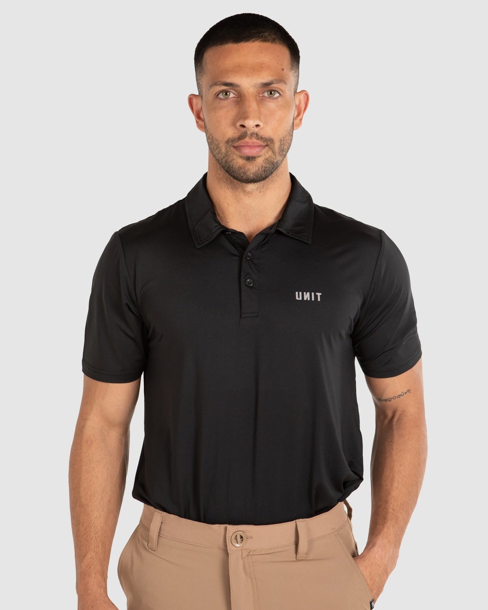 UNIT - UNIT Mens Pro Flex Polo - Shirts & Polos (BLACK) UNIT Mens Pro Flex Polo