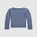 Polo Ralph Lauren - Striped Cotton Jersey Top Kids - Shirts & Polos (Rustic Navy Multi) Striped Cotton Jersey Top - Kids