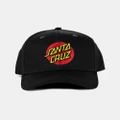 Santa Cruz - Classic Dot Patch Stretch Fit Cap Teens - Headwear (Black) Classic Dot Patch Stretch Fit Cap - Teens