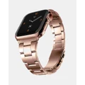 Friendie - Stainless Steel Link Bracelet Band The Sydney Apple Watch Compatible - Fitness Trackers (Brushed Gold) Stainless Steel Link Bracelet Band - The Sydney - Apple Watch Compatible