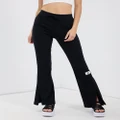 adidas Sportswear - Lounge Ribbed Flared Leg Pants - Pants (Black) Lounge Ribbed Flared-Leg Pants