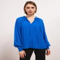 Atmos&Here - Maddison Pleated Top - Tops (Blue) Maddison Pleated Top