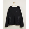 Nike - Sportswear Tech Fleece Full Zip Hoodie Teens - Coats & Jackets (Black) Sportswear Tech Fleece Full-Zip Hoodie - Teens