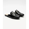 Atmos&Here - Georgette Leather Mules - Sandals (Black Leather) Georgette Leather Mules