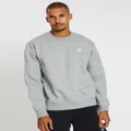 Nike - Sportswear Club Crew Sweatshirt - Sweats (Dark Grey Heather & White) Sportswear Club Crew Sweatshirt