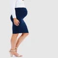 Bamboo Body - Ruched Skirt - Pencil skirts (Navy) Ruched Skirt