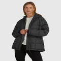 Billabong - Venture On Puff Zip Up Hooded Jacket - Coats & Jackets (BLACK) Venture On Puff Zip Up Hooded Jacket