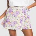 Roxy - Womens Sea Flow Mini Skirt - Skirts (PURPLE ROSE BLUMEN WASHED) Womens Sea Flow Mini Skirt