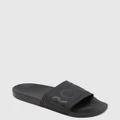 Roxy - Slippy Slider Sandals For Women - Flats (BLACK) Slippy Slider Sandals For Women