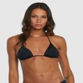 RVCA - Solid Halter Triangle Bikini Top - Swimwear (BLACK) Solid Halter Triangle Bikini Top