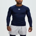 SKINS - Series 1 Long Sleeve Top - Compression Tops (Navy Blue) Series-1 Long Sleeve Top
