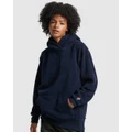 Superdry - Graphic Fleece Oversized Hoodie - Sweats & Hoodies (Deep Navy) Graphic Fleece Oversized Hoodie
