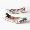 Walnut Melbourne - Ava Leather Ballet - Casual Shoes (Silver) Ava Leather Ballet