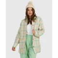 Roxy - Check It Out Oversized Overshirt For Women - Coats & Jackets (ABSYNTHE GREEN RAD PLAID) Check It Out Oversized Overshirt For Women