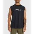 RVCA - Big Rvca Washed Muscle - T-Shirts & Singlets (BLACK) Big Rvca Washed Muscle