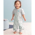 Love to Dream - Short Sleeve Sleep Suit Organic 1.0 TOG - Sleep & Swaddles (Daredevil Bunny Olive) Short Sleeve Sleep Suit Organic 1.0 TOG
