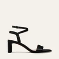 Jo Mercer - Natsu Mid Heel Sandals - Flats (BLACK LEATHER) Natsu Mid Heel Sandals