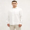 AERE - Ls Linen Shirt - Shirts & Polos (White) Ls Linen Shirt