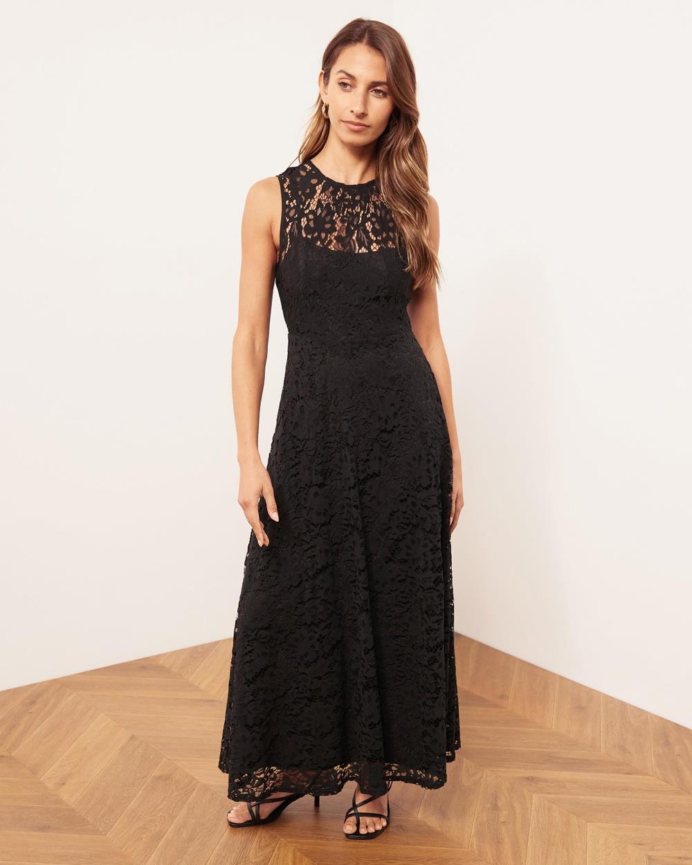 Atmos&Here - Jaimie Sleeveless Lace Maxi Dress - Dresses (Black) Jaimie Sleeveless Lace Maxi Dress