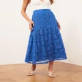 Atmos&Here - Vida Lace Midi Skirt - Skirts (Cobalt) Vida Lace Midi Skirt