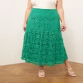 Atmos&Here Curvy - Vida Lace Midi Skirt - Skirts (Green) Vida Lace Midi Skirt