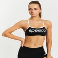 Speedo - Endurance+ Crop Top - Bikini Tops (Black & White) Endurance+ Crop Top