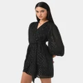 Forcast - Minda Glitter Mini Dress - Dresses (Black) Minda Glitter Mini Dress