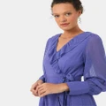 Forcast - Savina Ruffle Mini Dress - Printed Dresses (Deep Lavender) Savina Ruffle Mini Dress