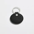 Mon Purse - Leather Circle Keyring - Key Rings (Black Silver) Leather Circle Keyring