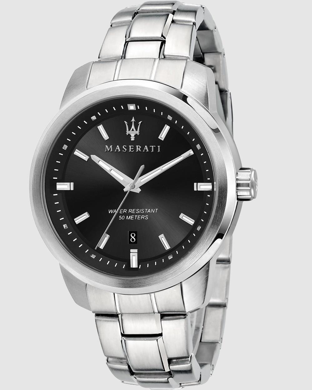 Maserati - Maserati Successo Black Watch - Watches (Silver) Maserati Successo Black Watch