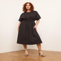 Atmos&Here Curvy - Melrose Short Sleeve Midi Dress - Dresses (Black) Melrose Short Sleeve Midi Dress