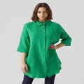 Vero Moda - Natali 3 4 Long Overshirt - Casual shirts (Green) Natali 3-4 Long Overshirt