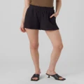 Vero Moda - Natali High Waist Shorts - Shorts (Black) Natali High Waist Shorts