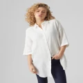 Vero Moda - Natali 3 4 Long Overshirt - Casual shirts (White) Natali 3-4 Long Overshirt