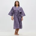 Gingerlilly - Chantal Cotton Zig Zag Robe - Sleepwear (Purple) Chantal Cotton Zig Zag Robe